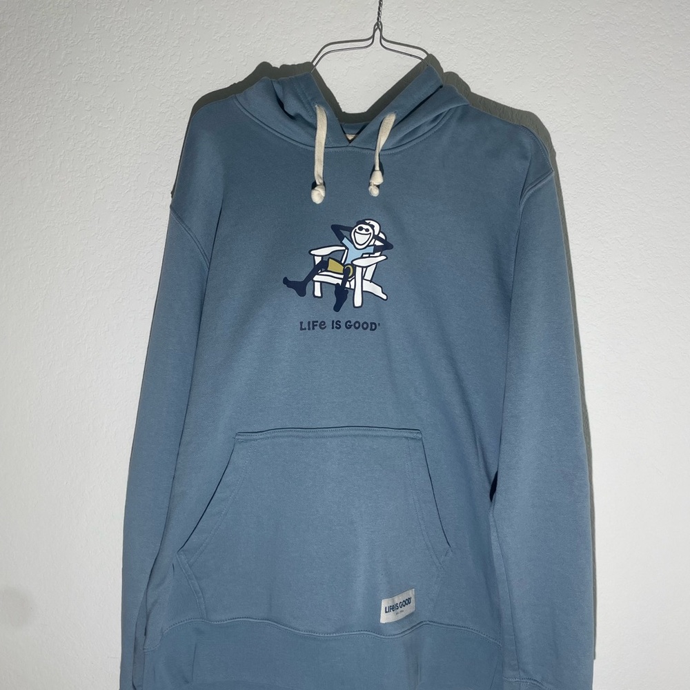 Life is Good Blue Hoodie men’s small